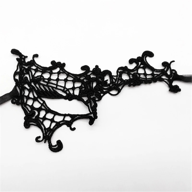 Masque pour les yeux en dentelle Sexy, masque mascarade Cosplay, demi-visage pour Halloween, couvre-chef H9ED