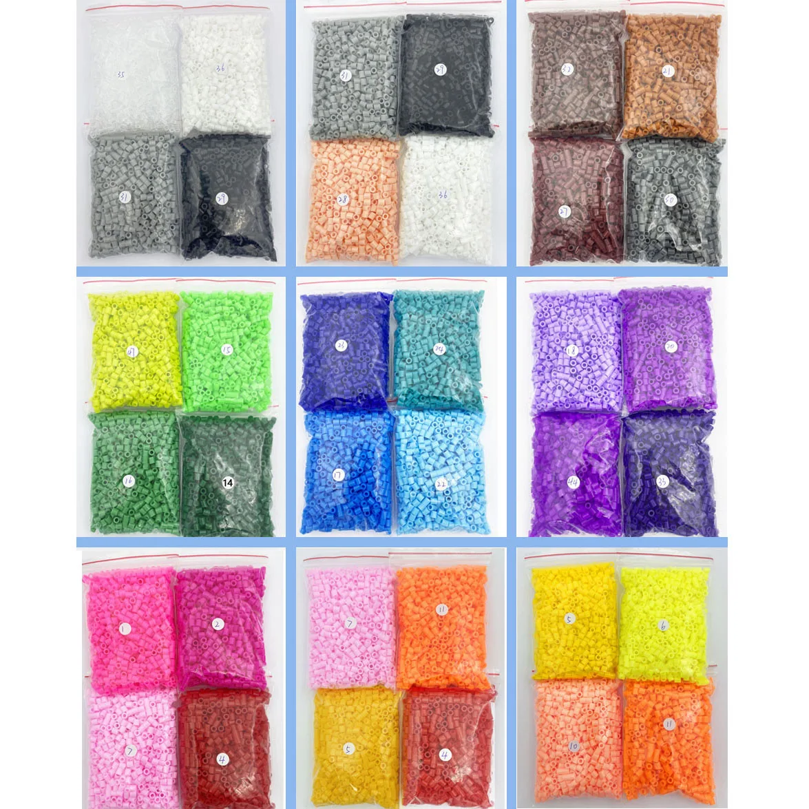 5MM 4 jenis warna 2000 buah Fuse Pixel Puzzle manik-manik besi warna campuran untuk anak-anak Hama Beads Perler Beads Diy buatan tangan Gi