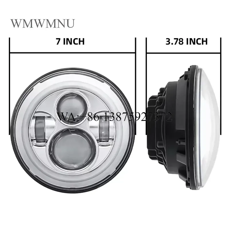 Wmwmnu New Model 30W 7 Inch Round LED Headlight Halo Angle Eyes DRL Headlamp for Jeep Offroad Motorcycle DC 12V