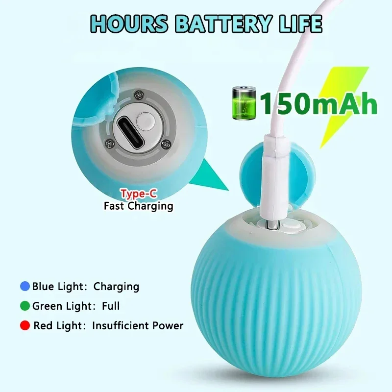 Cat Interactive Ball Smart Toy Indoor Automatic Rolling Magic Ball Electronic Interactive Pet Toy Cat Game Accessory
