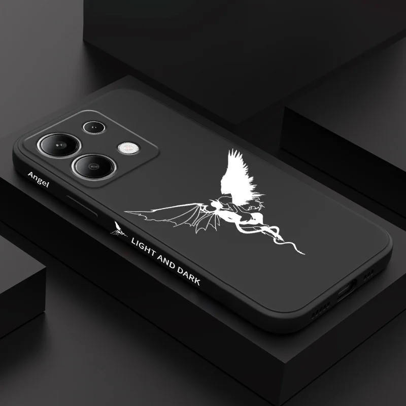 

Shadow Angel Phone Case For Xiaomi Redmi Note 14 13 12 12S 11 11S 10 10S 9 9S 14C Pro Plus 4G 5G Liquid Silicone Cover