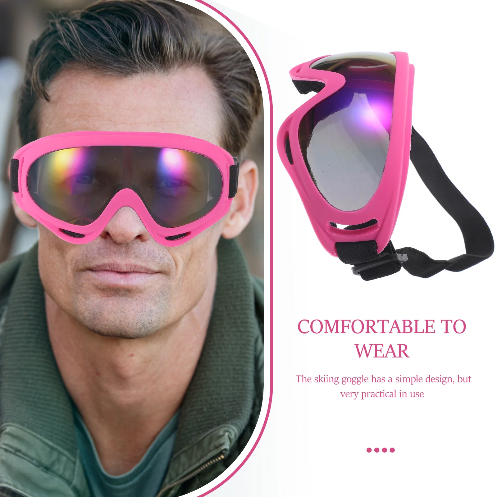 

1 пара лыжных очков с антибликовым покрытием для велоспорта, альпинизма, легкие, удобные, для активного отдыха