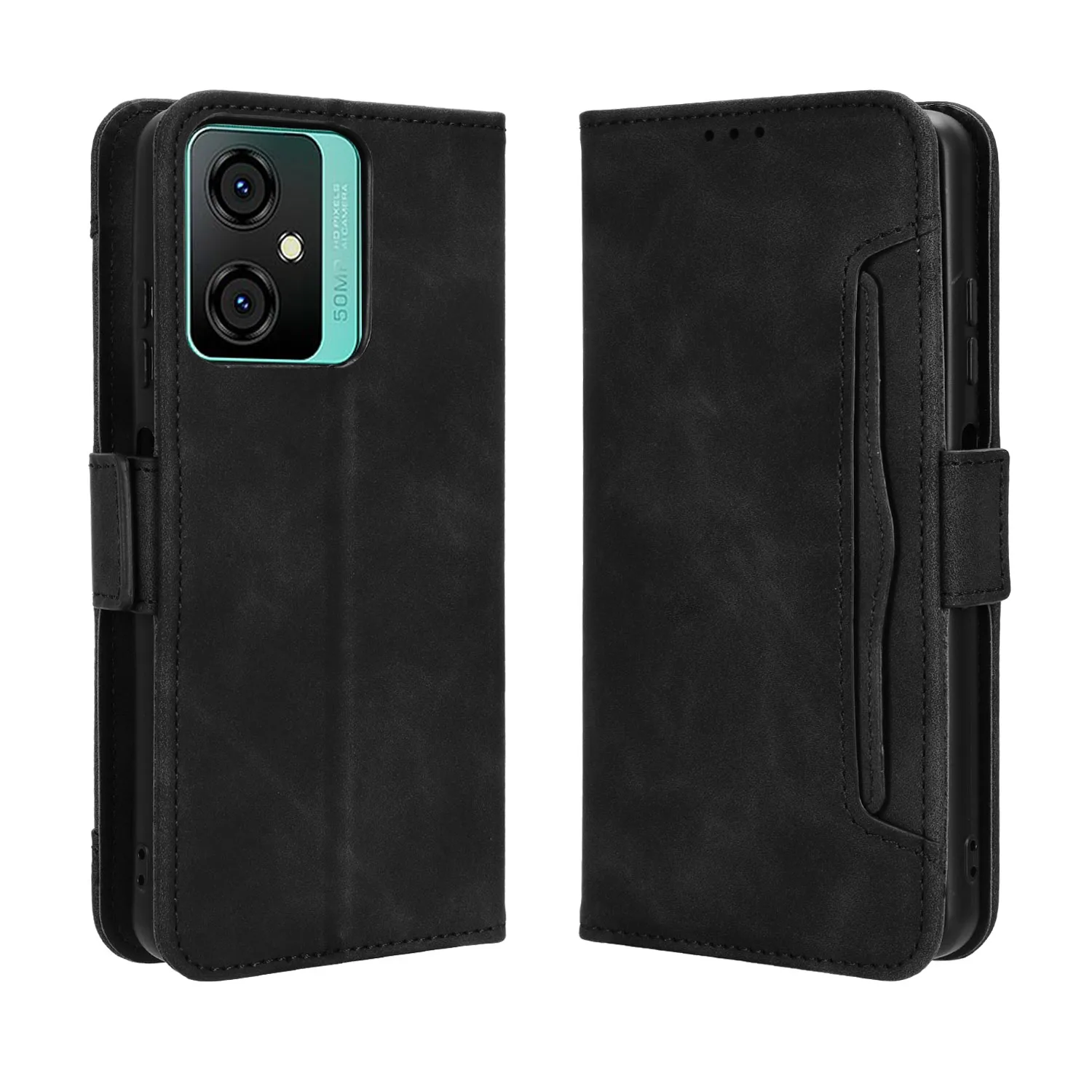 For Blackview Oscal C70 Multi-card Slots Luxury PU Leather Phone Case for OscalC70 Built-in Card Bag Full Protective Cover