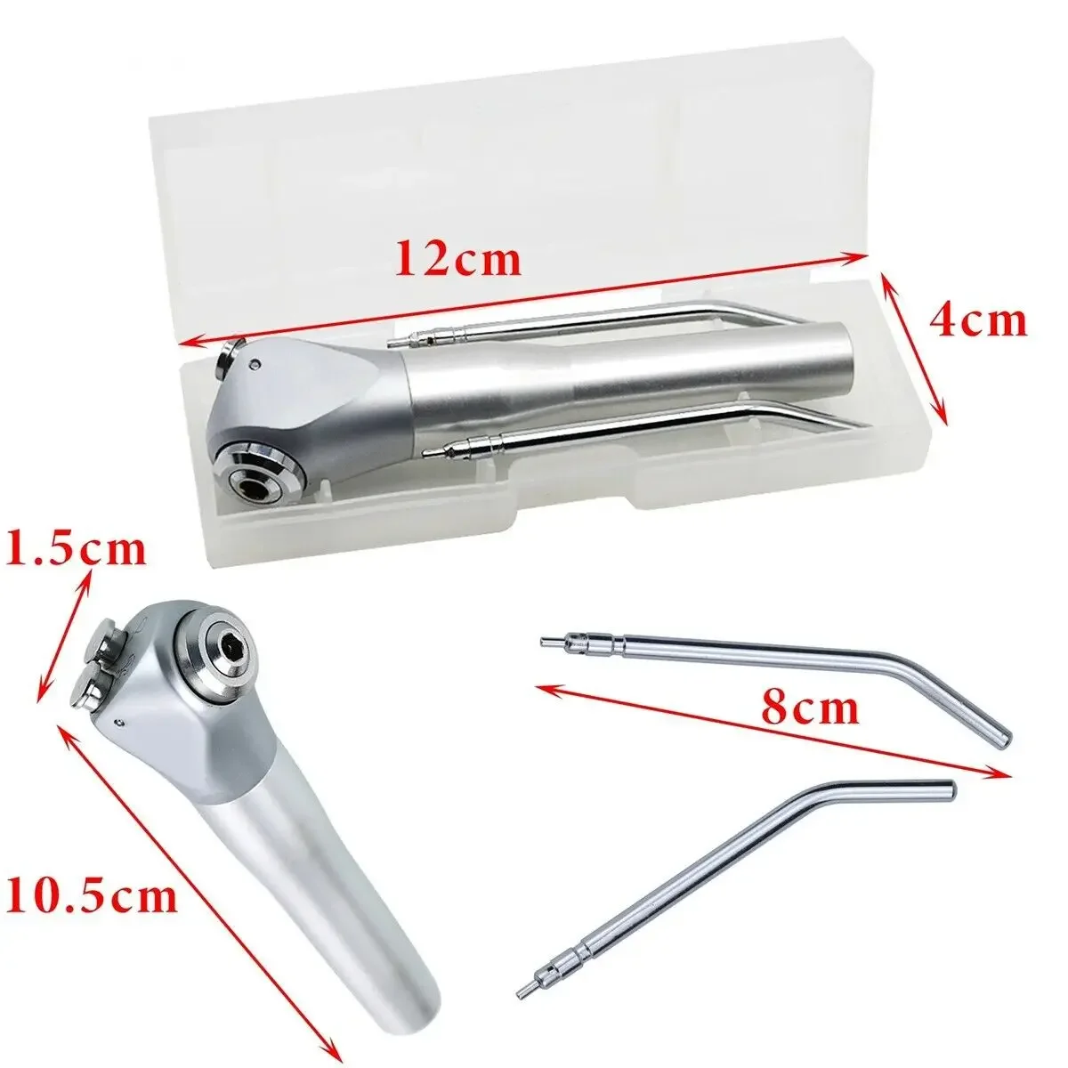 5PCS Dental 3 Way Air Water Spray Triple Syringe Handpiece With 10 Nozzles Tips Tubes