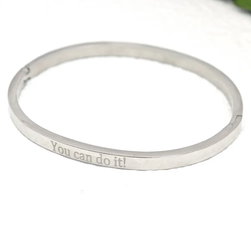 

Lateefah has achieved laser dark engraving inspiration for letter bracelets. The 4mm bracelet is engraved with letters