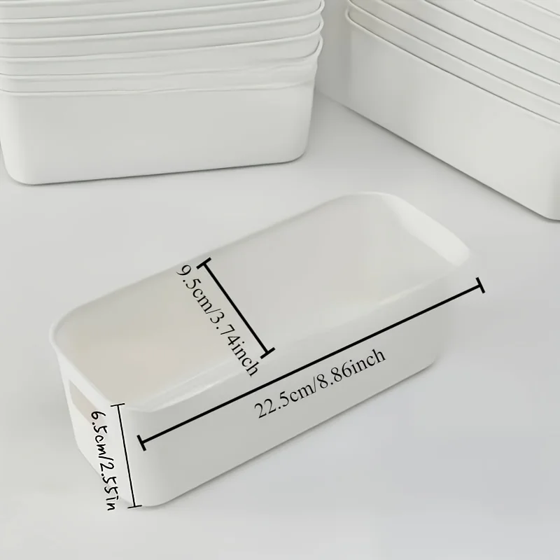 صندوق تخزين بلاستيكي أبيض مكون من 10 قطع مع لوح تقسيم، صندوق تخزين متعدد الأغراض مفتوح الأدراج، مناسب للهاتف المحمول كاليفورنيا #3