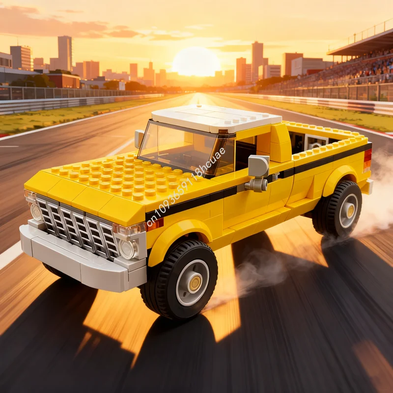 

313 шт. MOC, построенная F, желтая модель города, рождественские подарки, строительные игрушки, блоки, креативная идея, образовательный кирпич для детей