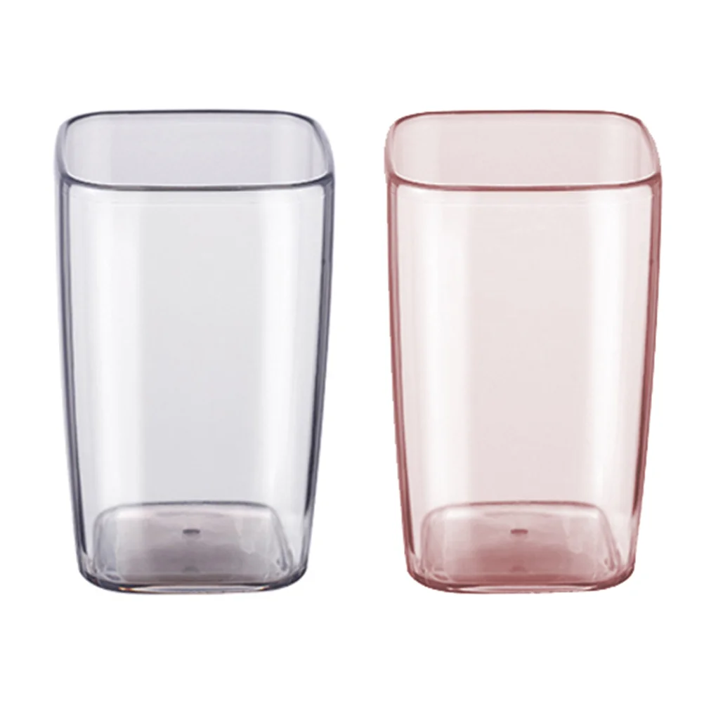 

2 Pcs Travel Toothbrush Holder Transparent Wash Cup Home Brushing Mouthwash Drinking Glasses Water