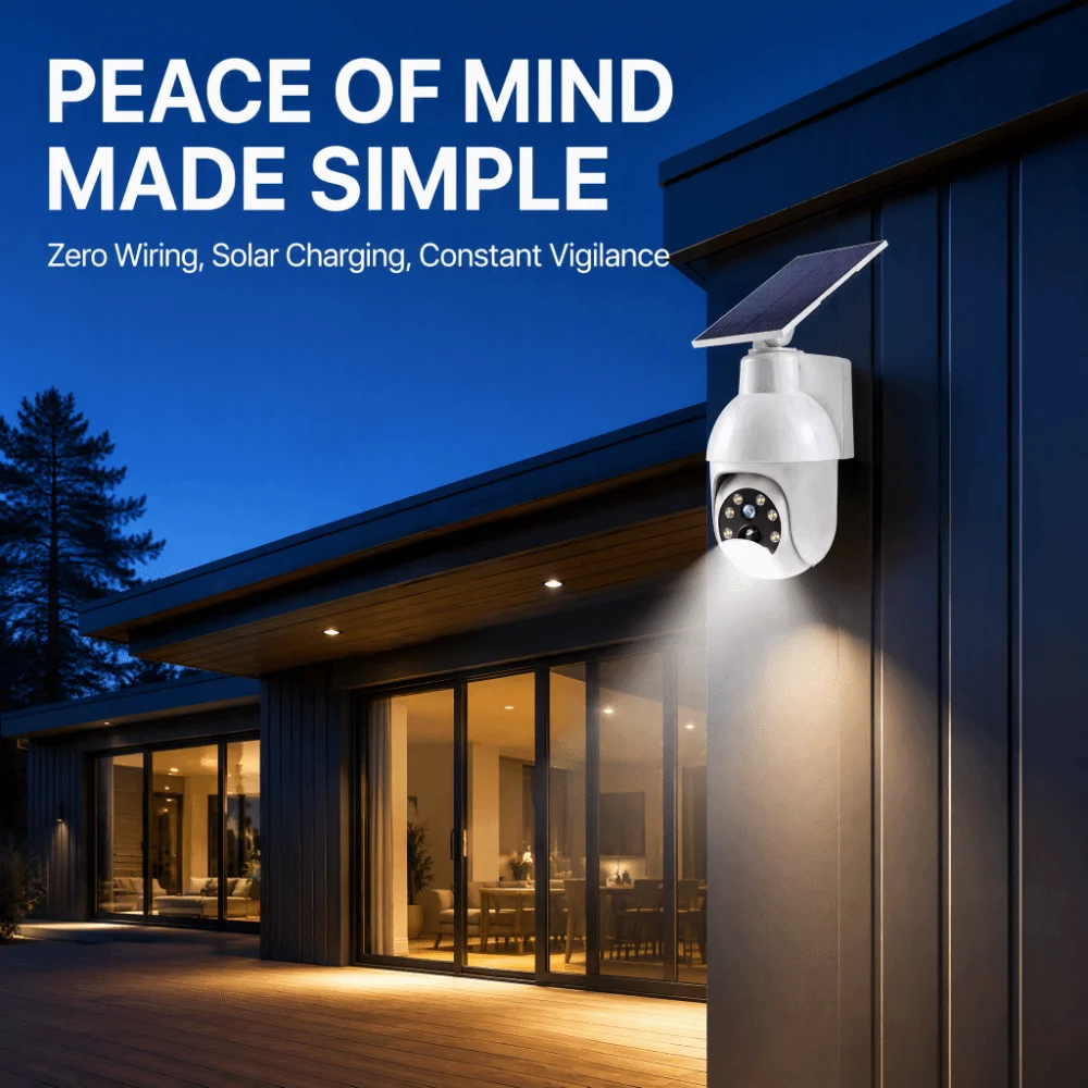 Solar Powered Solar Fake Security Camera PIR Infrared Sensor Motion Sensor Dummy Security Camera Anti-Theft Flashing Red Light