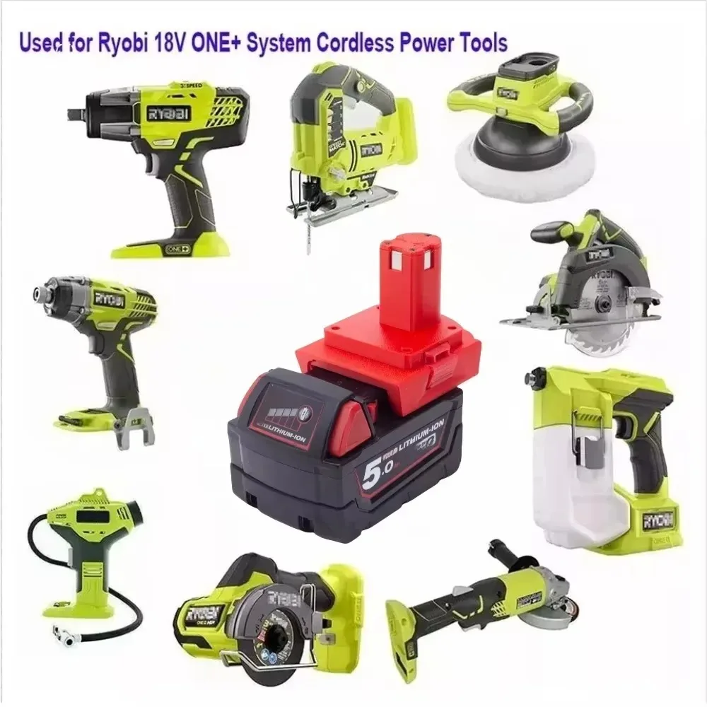 Battery Adapter Converter for Milwaukee 18V Lithium Ion To Ryobi 18V ONE+ Series Cordless Power Tools(Only Adapter)