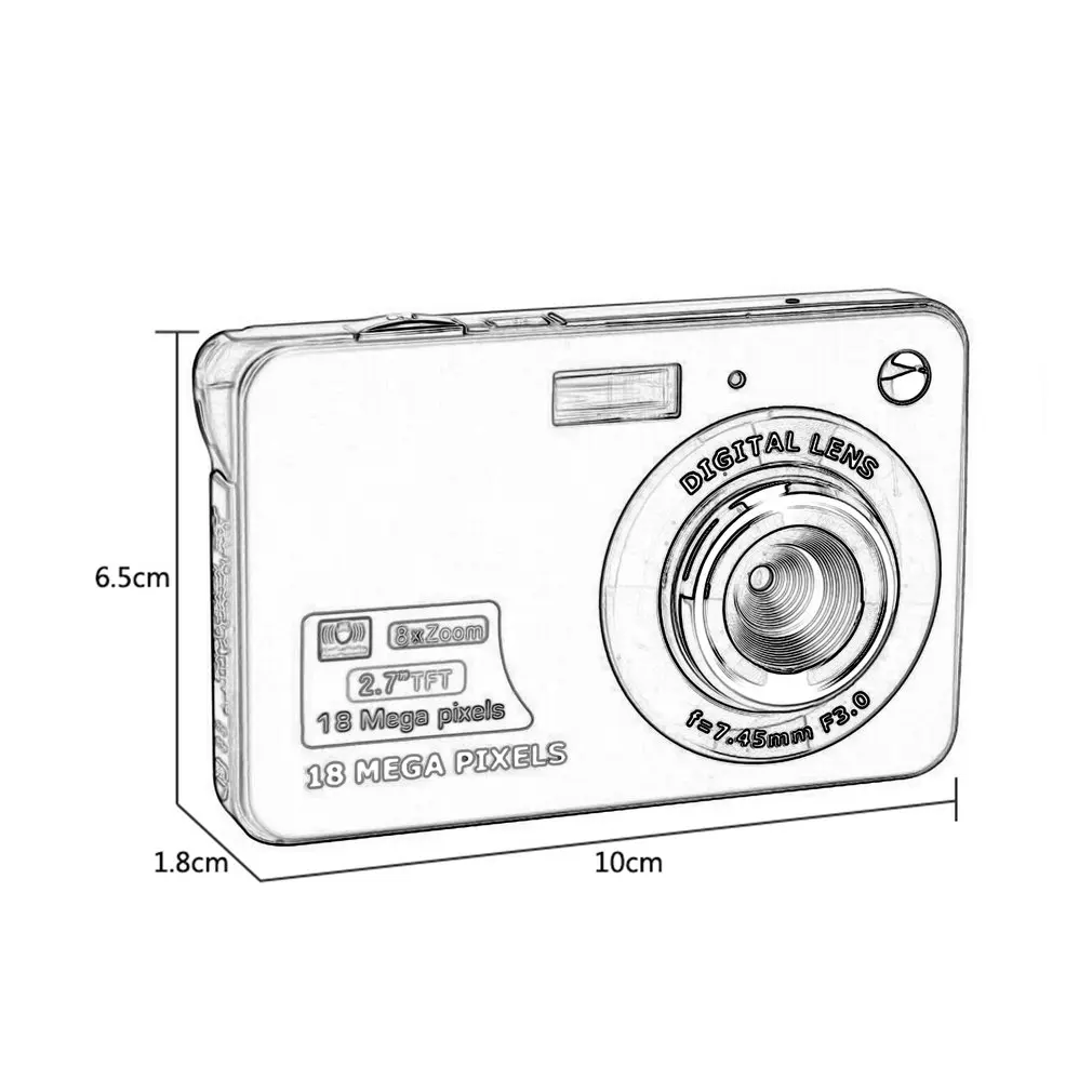 2024 neue 2,7 Zoll TFT LCD-Display 18mp 720p 8x Zoom HD Digital kamera Anti-Shake-Camcorder Video cmos Mikro kamera Kinder Geschenk