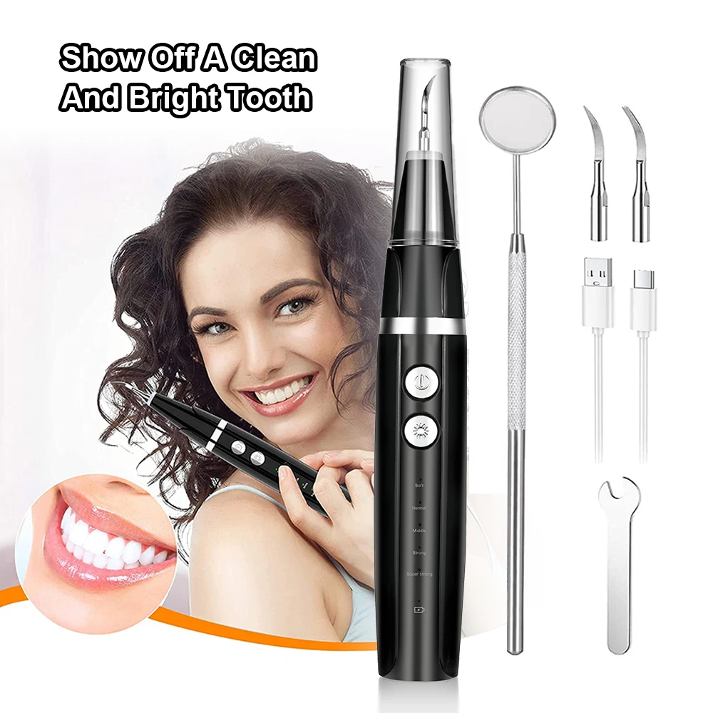 Electric Teeth Cleaning Tooth Calculus Remover Stains Tartar Plaque Whitening Oral Cleaner Machine Ultrasonic Dental Scaler