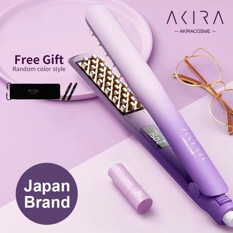 

AkiraCosme Ceramic Middle Volumizing Hair Iron, Negative ion Fluffy Corn Iron Curler , Corrugated Hair Crimper Flat Iron