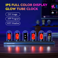 RGB Glow clock analog Nixie tube IPS color screendesktop fun gift for image sharing text retention and interaction