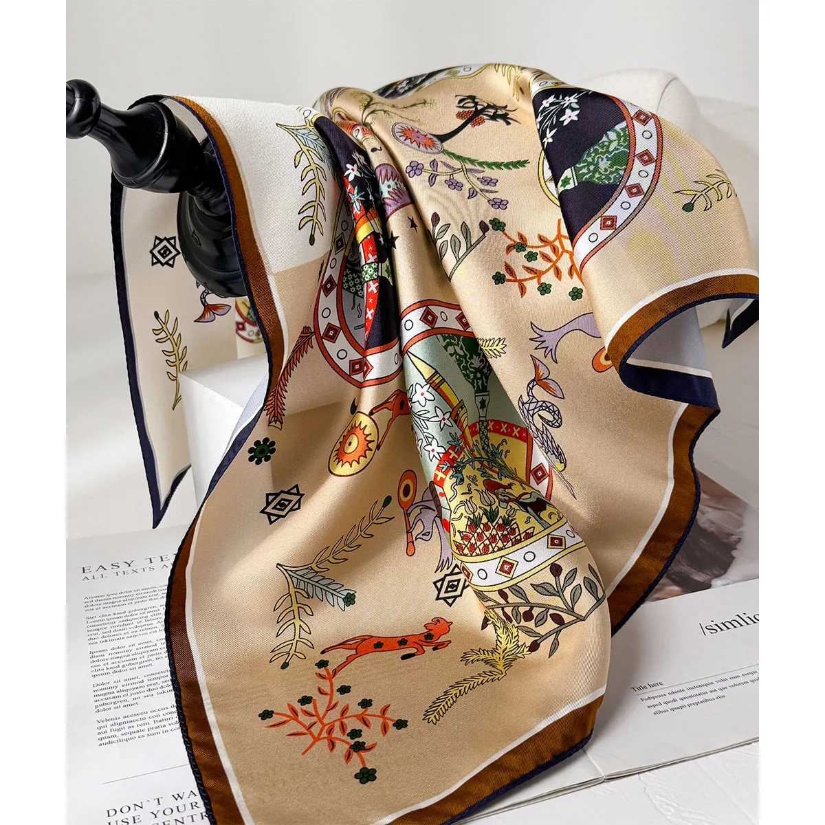 

14 momme 100% Natural Twill Silk Scarf Women Neck Double side Female Foulard Headband Shawl Wrap Square Hijab Bandana Scarves