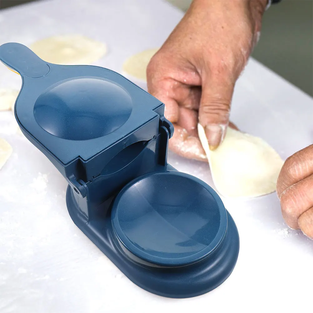 

2Pcs Blue Wrapper Presser Kitchen Gadget Double Dumpling Wrapper Head Design Easy Clean Comfortable H held Maker Tool