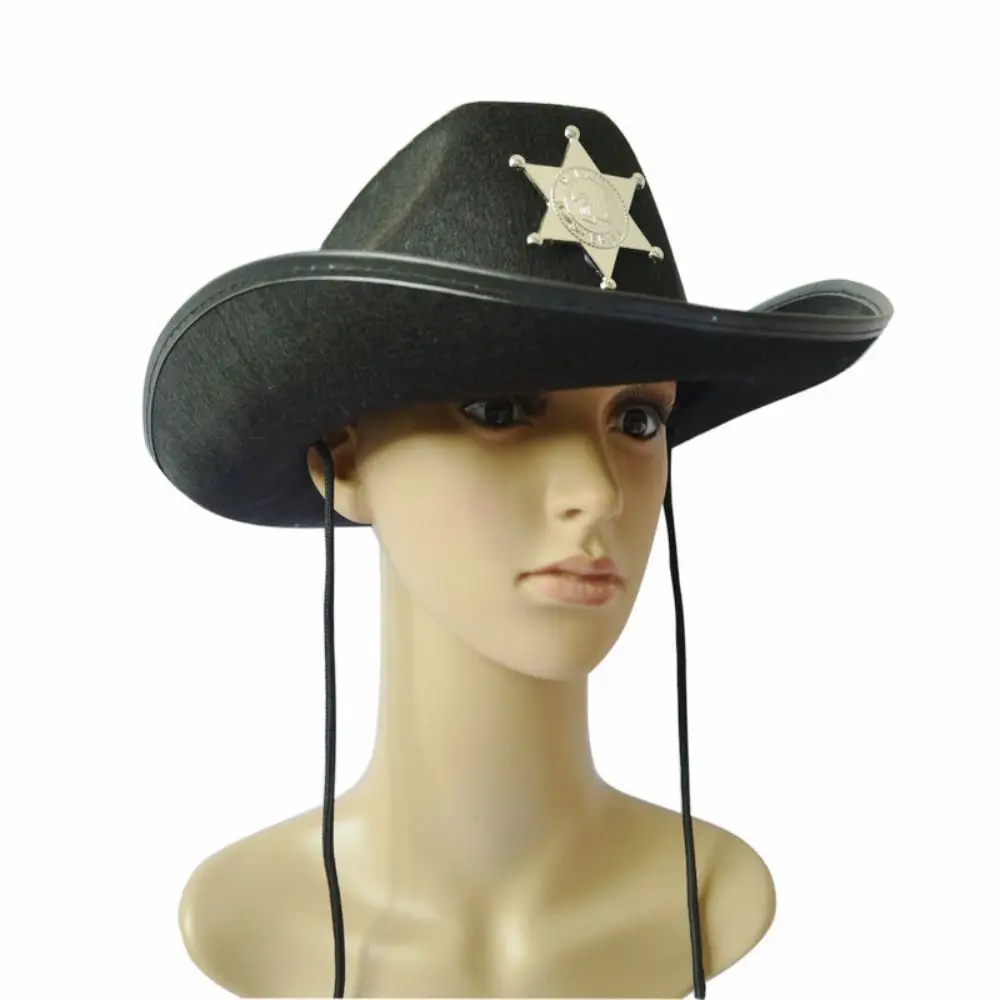 

Punk Star Western Cowboy Hat Woolen Visor Summer Sun Hat Knight Hat Wide Brim Men Bucket Hat Travel