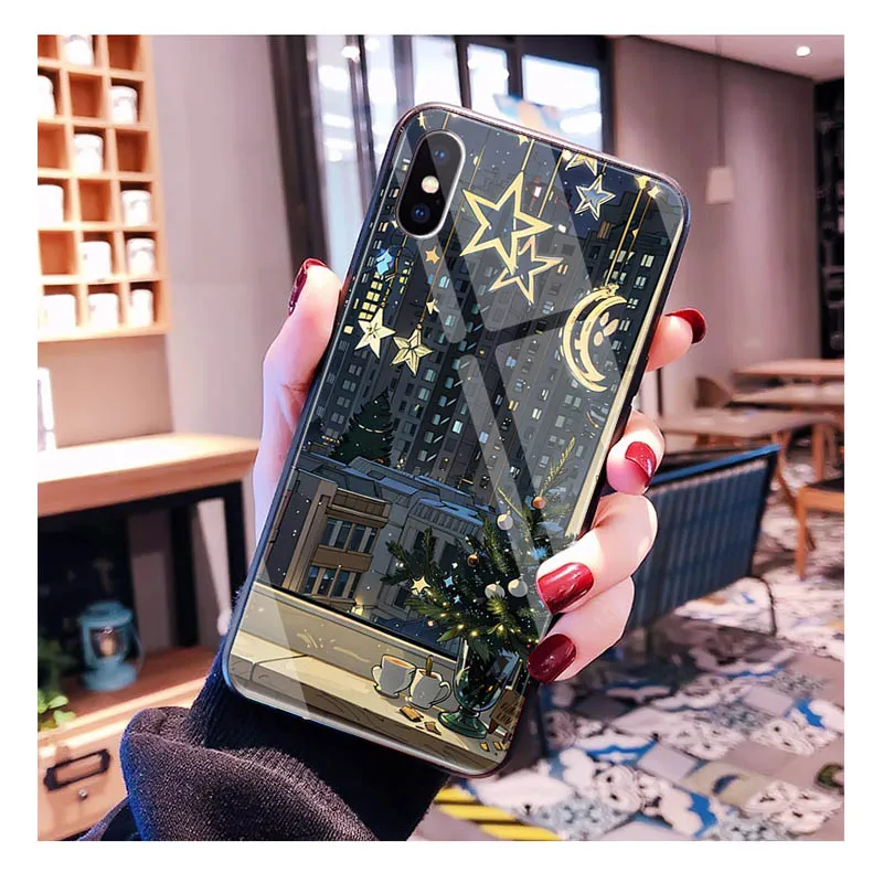 

Christmas Tree Ball Glass phone case For Samsung S25 S24 S23 S22 Ultra S24 Plus A55 A16 A54 A15 A56 A36 A34