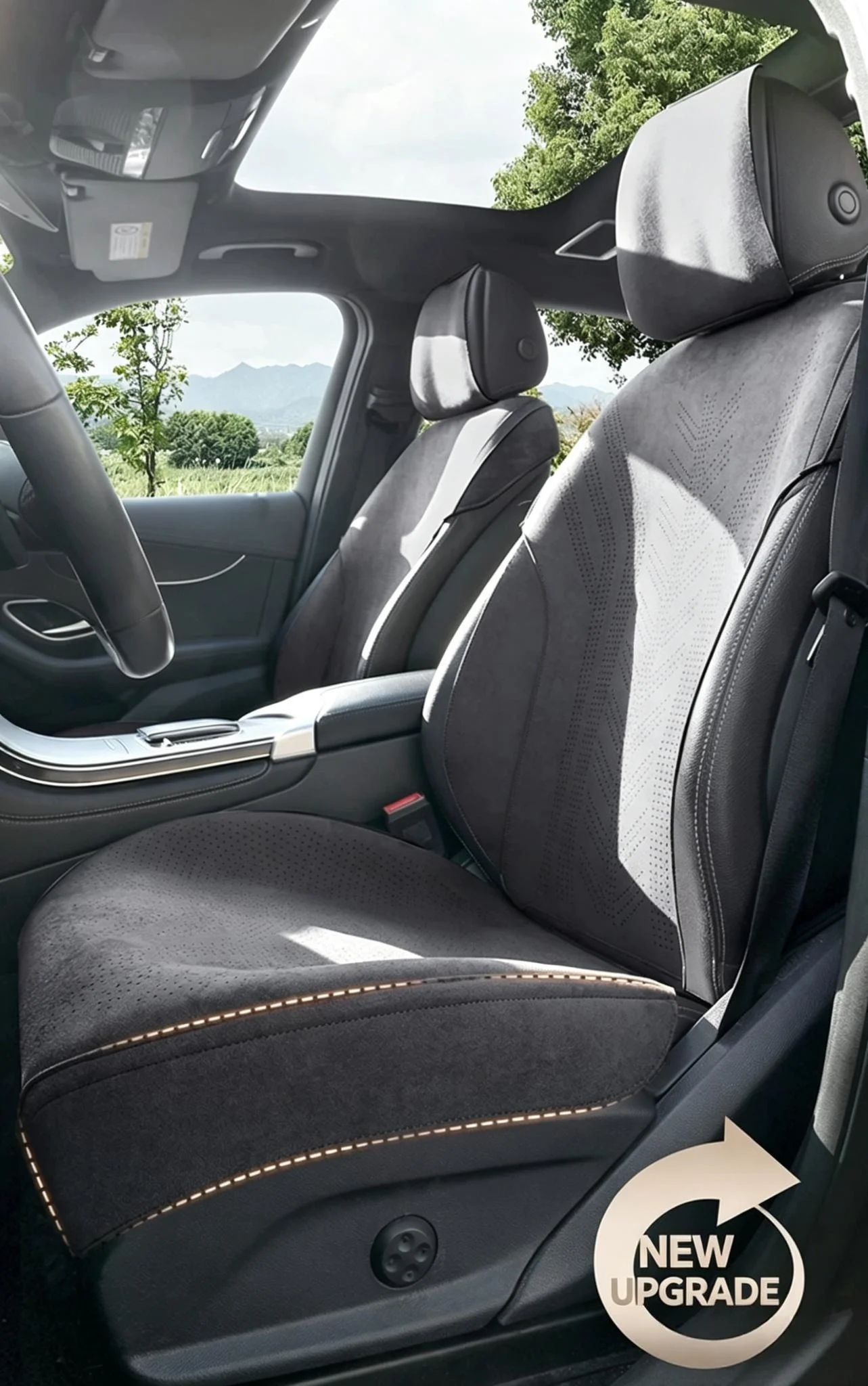 Universal Fit Suede Car Seat Covers All-Season Full-Seat Cushion Car Seat Protector