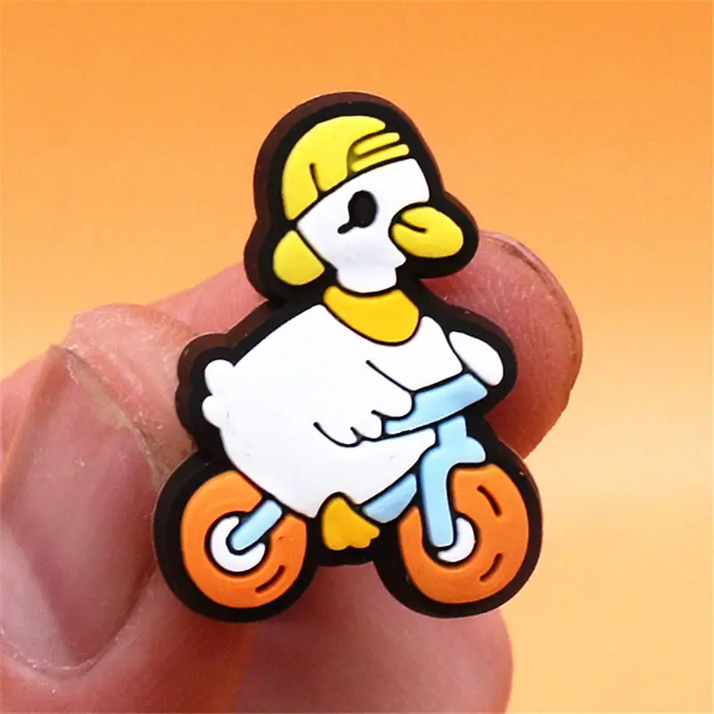 1pcs Cute Animals Shoe Charms for Women Girls Cosplay Duck Shoes Decorations Accessories Funny Duck Clog Jeans for Kids Boy Gift image 2