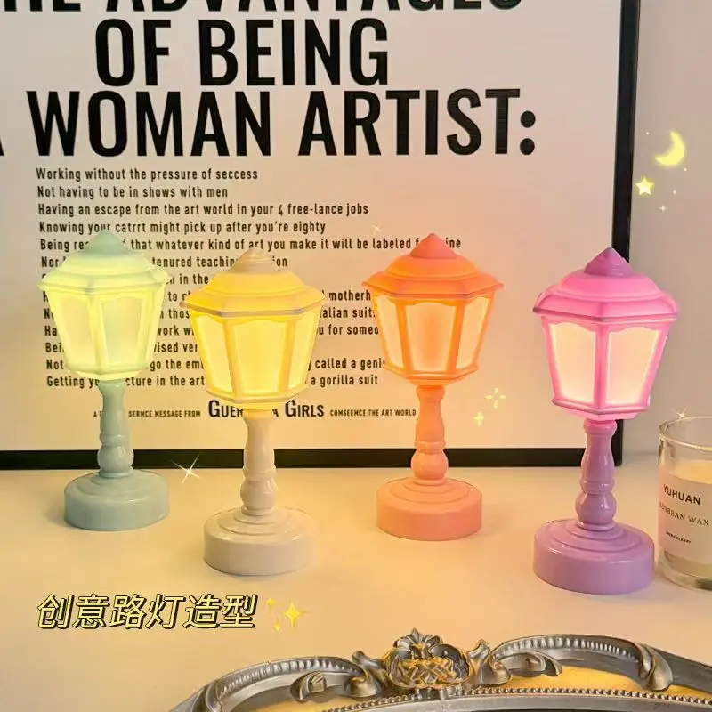 الإبداعية الرجعية مصباح طاولة صغير قسط بسيط السرير ضوء الليل سطح المكتب السرير المحيطة ضوء هدية عيد ميلاد مصباح #3