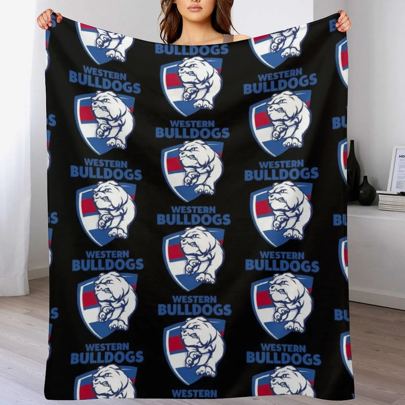 

bulldogs-western Throw Blanket Soft Warm Blanket Gift for Men Women Adults