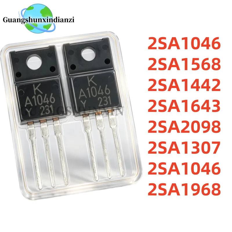 10PCS 2SA1046 2SA1568 2SA1442 2SA1643 2SA2098 2SA1307 2SA1046 2SA1968 TO-220F A1046 A1568 A1442 A1643 A2098 A1307 A1046 A1968