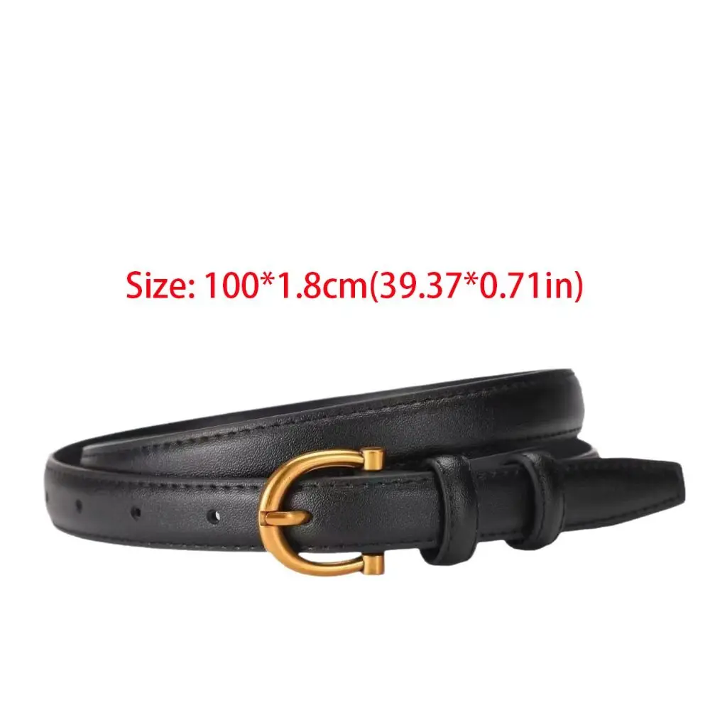 Einfache Jeans Dekor Frauen Gürtel Pin Schnalle Dünne Pu Bündchen Mode Koreanischen Stil Hosen Dekoration Täglich