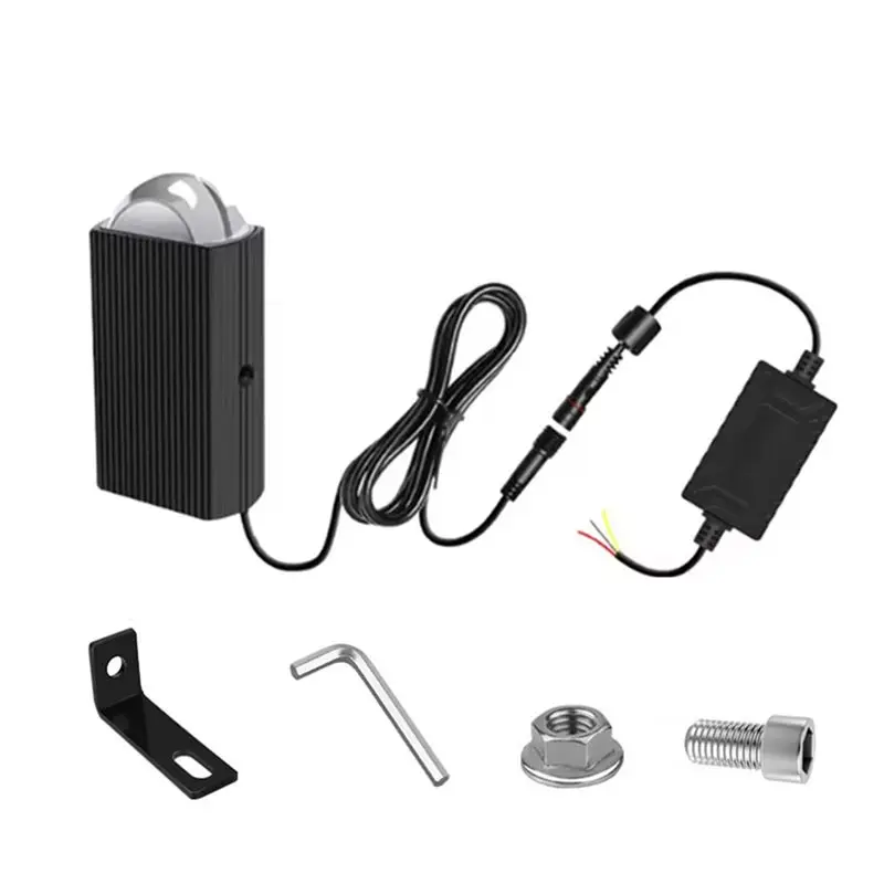 A95E-Car LED 15MM Grille Light Spotlight 12-30V Low High Projector Lens 38W Motorcycle Dual Color Driving Light