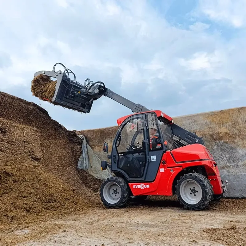 Customized Compact Telehandler Fork Lift Telescopic Mini Forklift Loaderdiesel Top Loader Multifunctional 4x4 Wheel Loader
