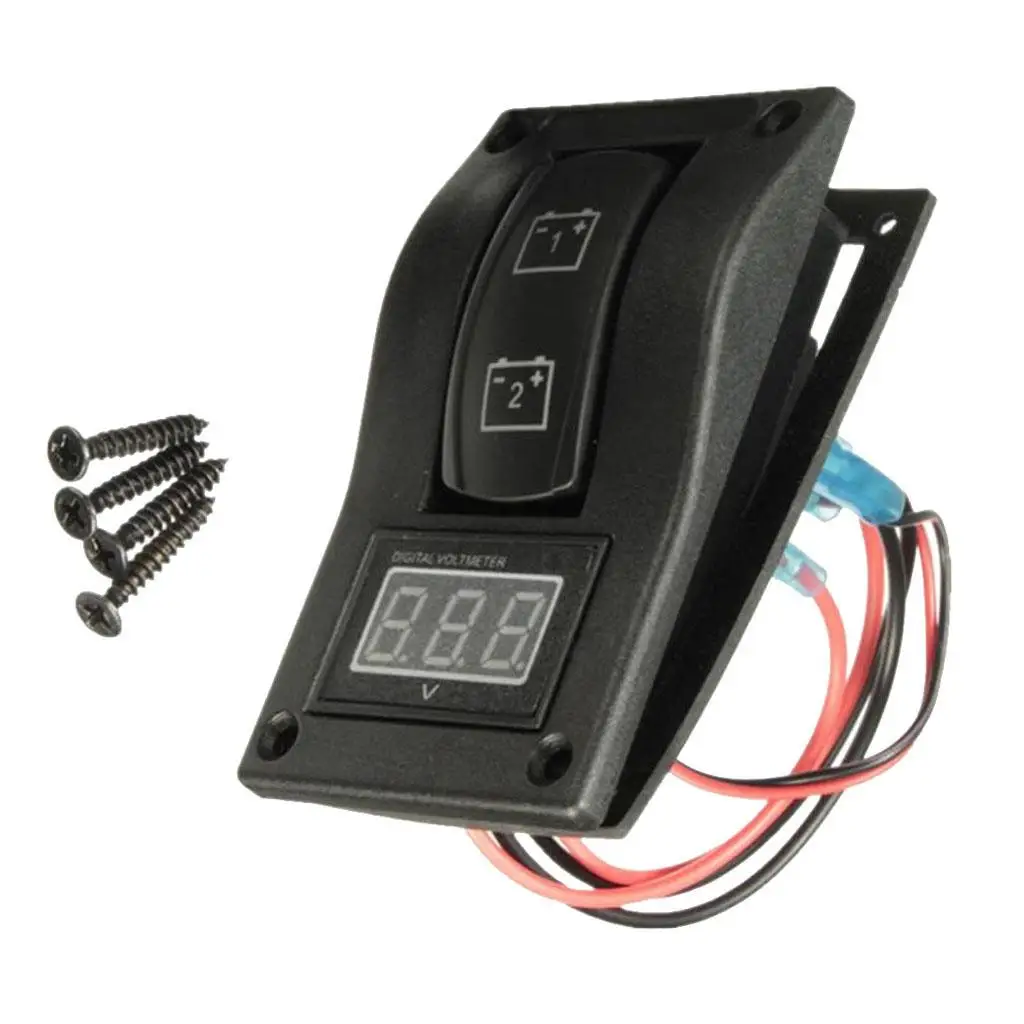 

Водонепроницаемый автоматический выключатель, двойная тестовая панель с вольтметром, 12 В, переключатель включения и выключения, пластиковый морской автомобильный аксессуар для лодки для автофургона