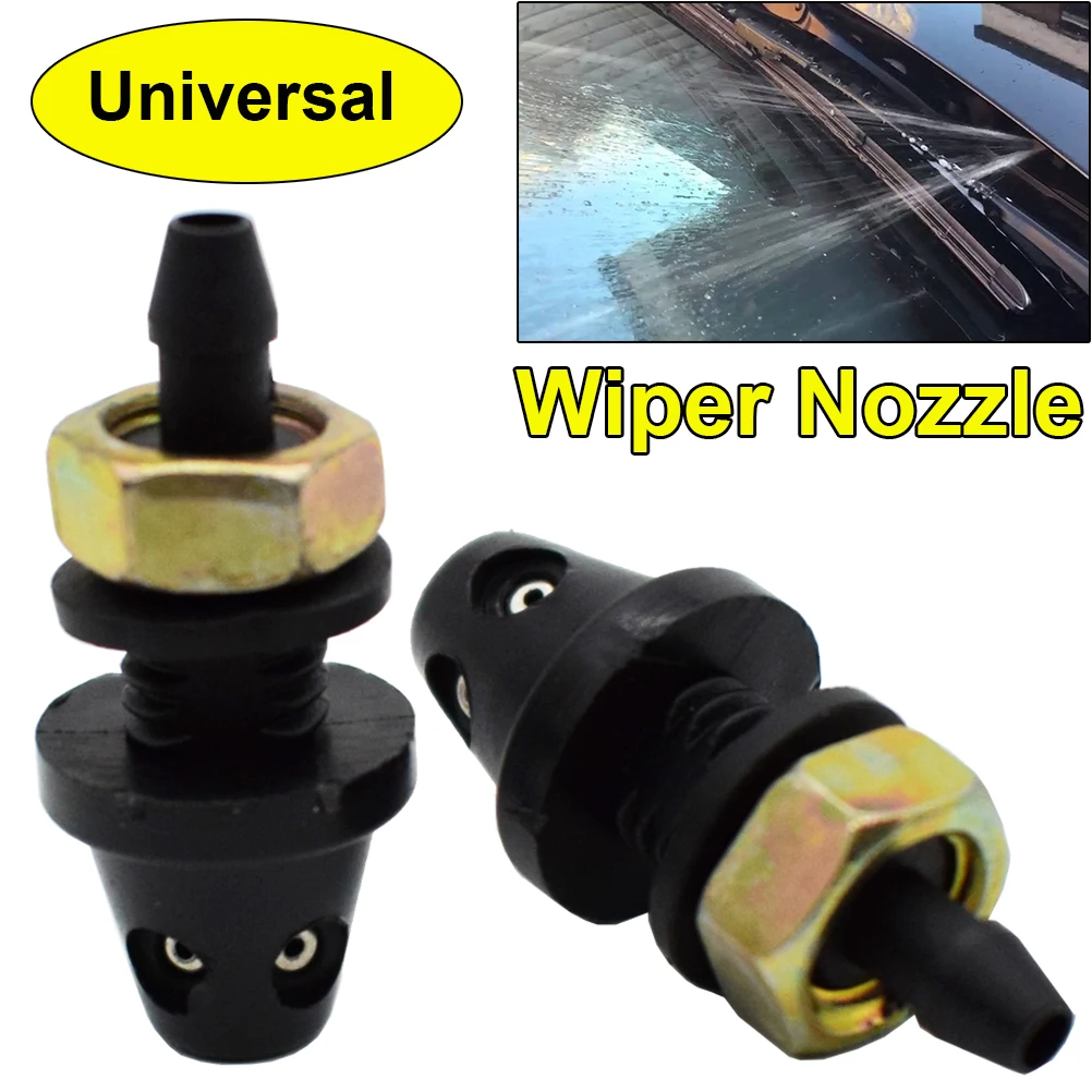 2 Pcs/Set Car Universal Front Windscreen Water Washer Nozzle Jet Windshield Sprayer Sprinkler Water Outlet Auto Accessories