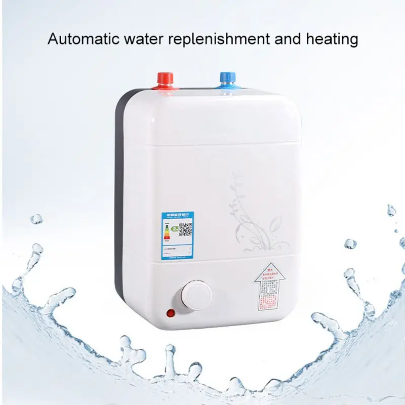 DMWD 8L 1500W Tipo di Stoccaggio Top/Sotto Presa Cucina Scaldabagno Elettrico Riscaldamento Istantaneo Caldaia Acqua Lavaggio Scaldabagno