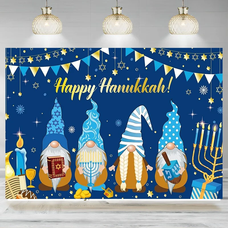 Hanukkah Decoration Banner Party Backdrop Jewish Chanukah Party Photography Festival Holiday  Indoor Outdoor Background