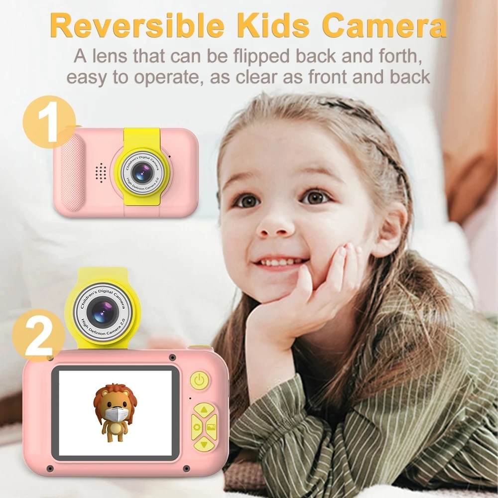 Children\'s Digital Camera With Flip Lens 1080P 2.4 Inch HD Screen Kids Camera Video Recorder For Child Birthday Christmas Gift