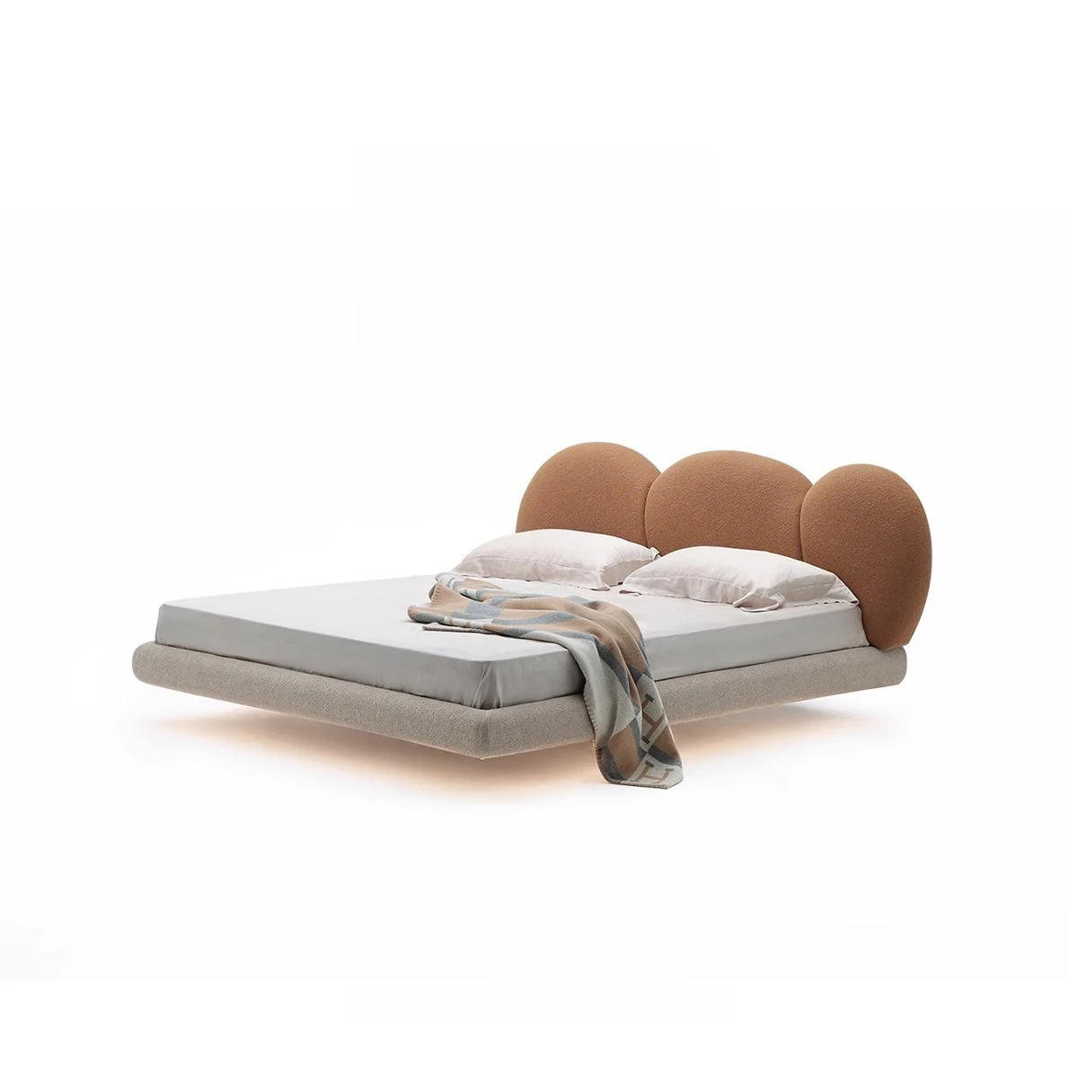 

Children's high-end fabric suspended double bed 1.5m second bedroom girl stone bed