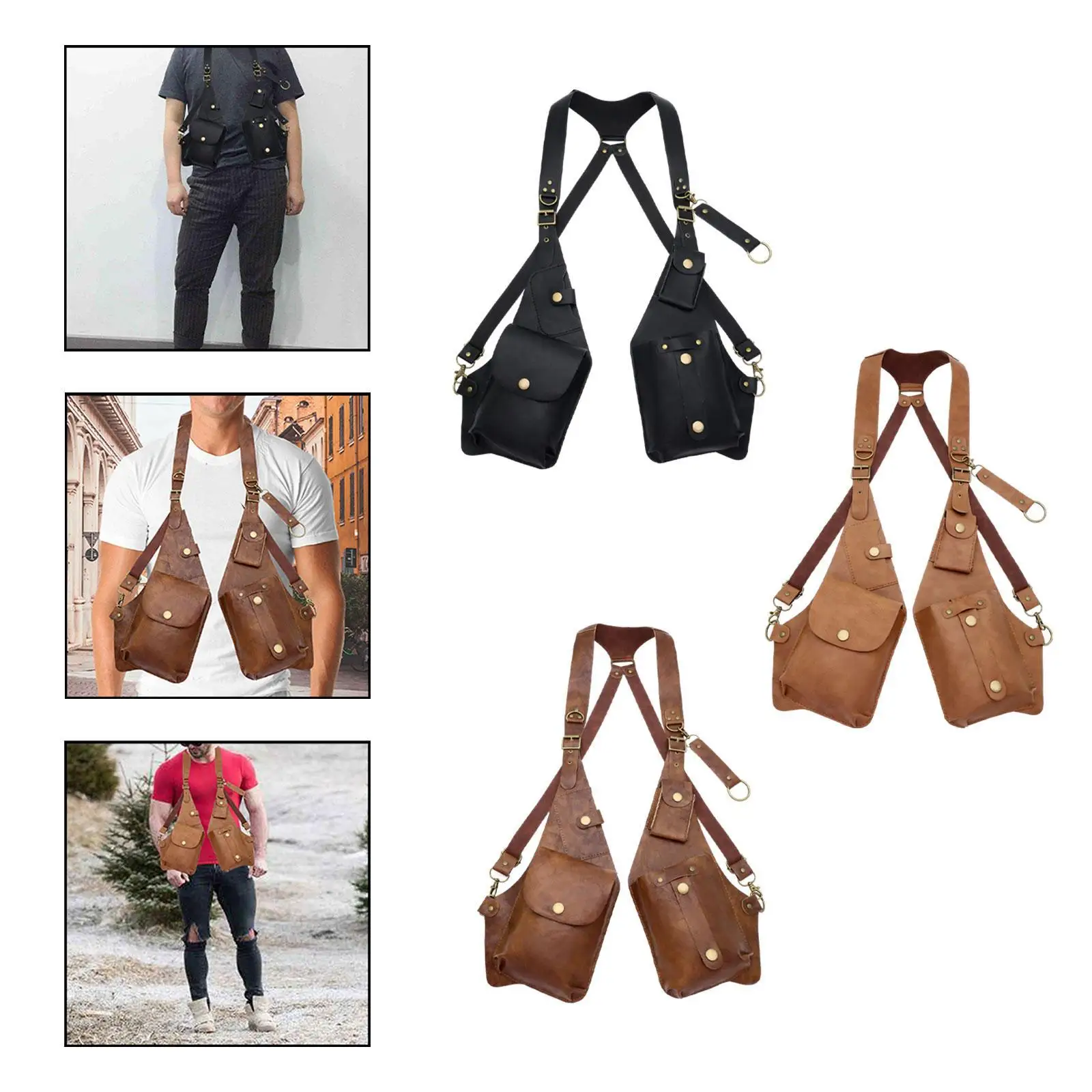 

Underarm Shoulder Bag Crossbody Bag Wallet Pocket for Steampunk Hiking Outdoor