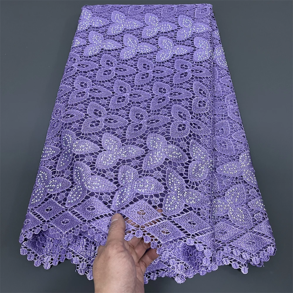 

2025, африканская нигерийская тюлевая кружевная ткань, вышивка блестками, французская гипюровая ткань для вечернего платья для шитья, высокое качество, 5 ярдов