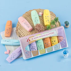 6 pcs/set,1-3-5 set Cute Candy Color Highlighter