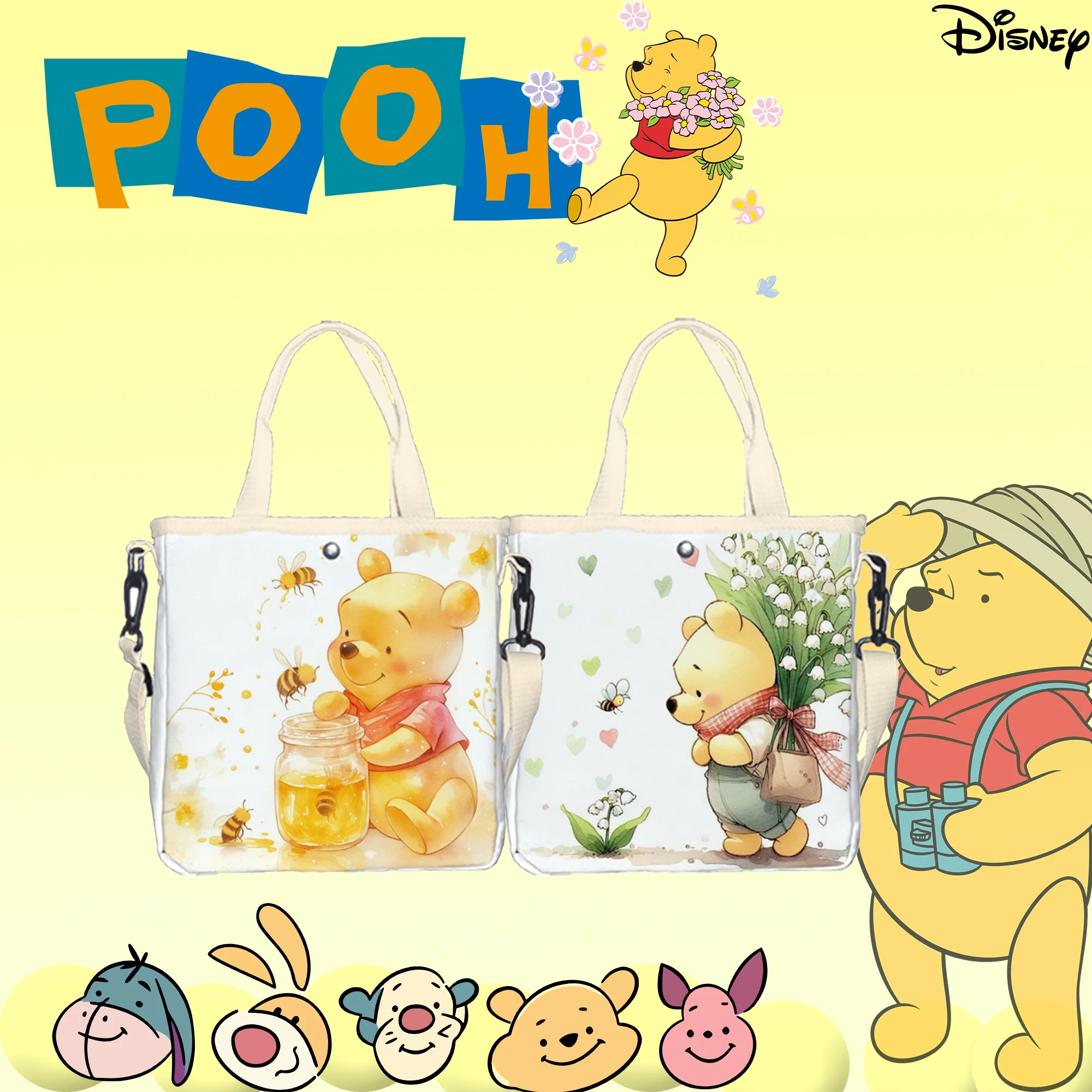 

Disney Winnie the Pooh Handbag Elegant Cute Single Shoulder Bag for Women gift fashion