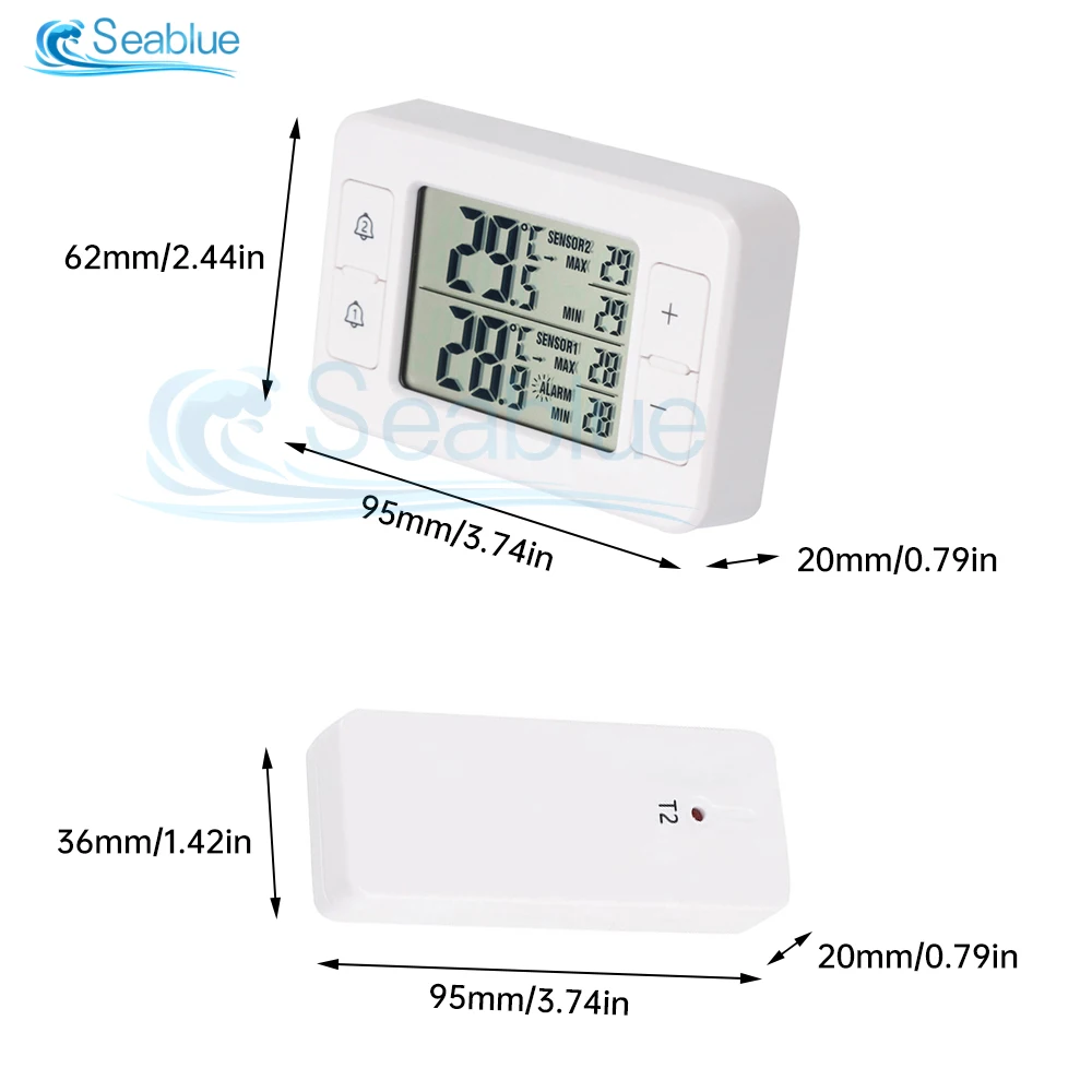 Multifunctional Wireless Weather Station Forecaster Indoor Outdoor Thermometer Temperature Sensor LCD Screen Alarm -40℃~60℃