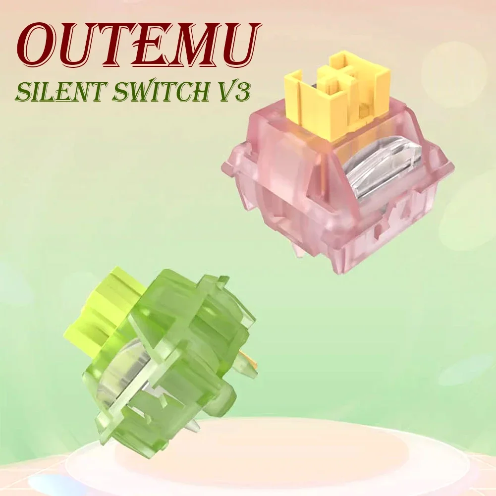 Outemu Silent Peach V3 Switch Lubed Silent Lemon V3 Switches Mechanical Keyboard Linear Tactile 5Pin Hot swap PA66 Pre Lubed POM