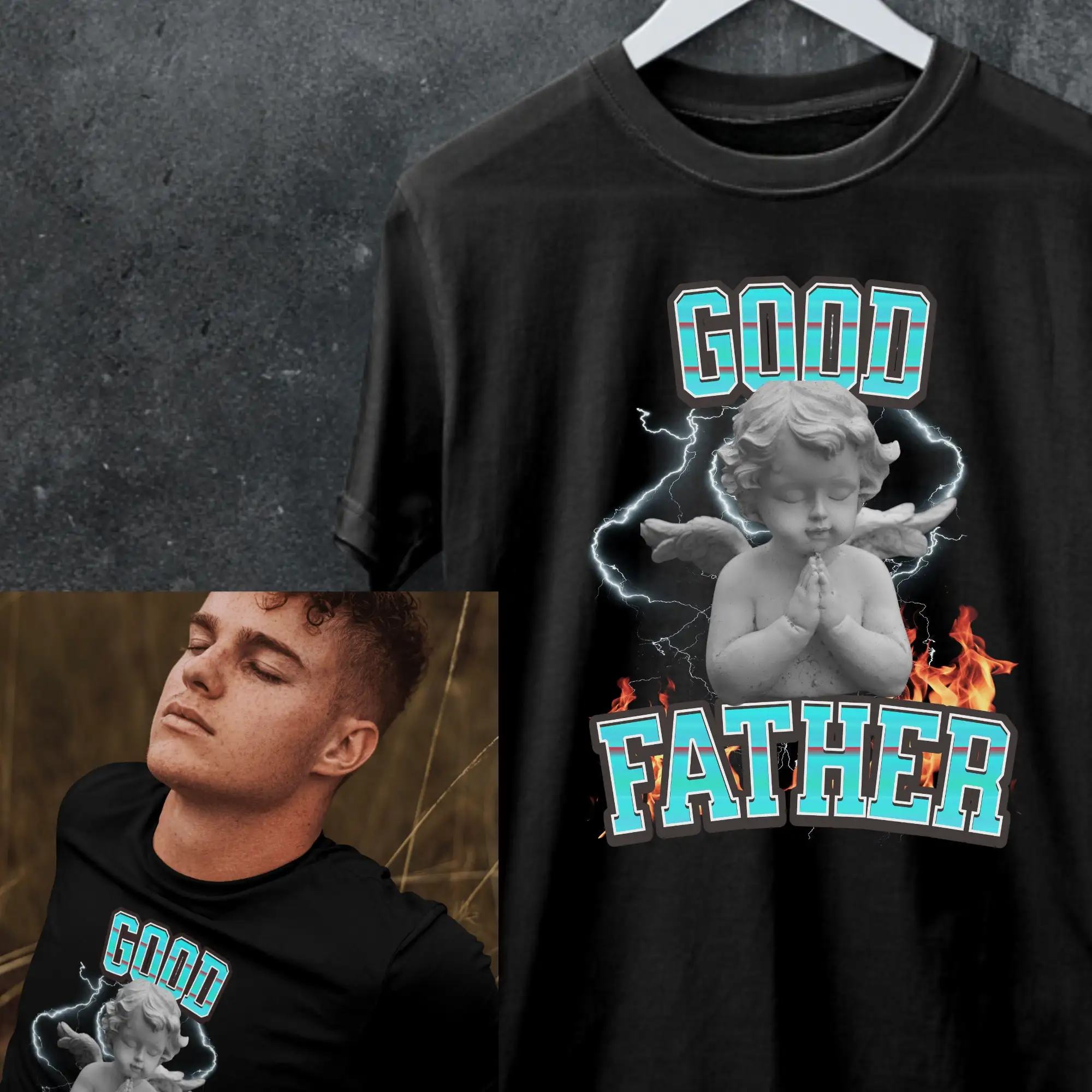 Unique Christian God Shirt Good Father Angel Wings T Faith Inspired Tee Baby