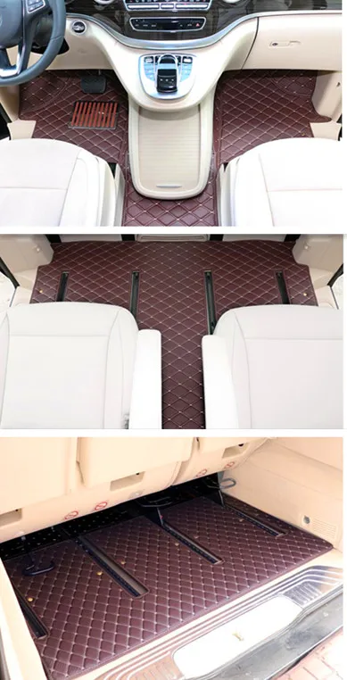 Migliore qualità! Set completo di tappetini per auto personalizzati per Mercedes Benz Classe V W447 2024-2014 7 8 posti Tappeti impermeabili facili