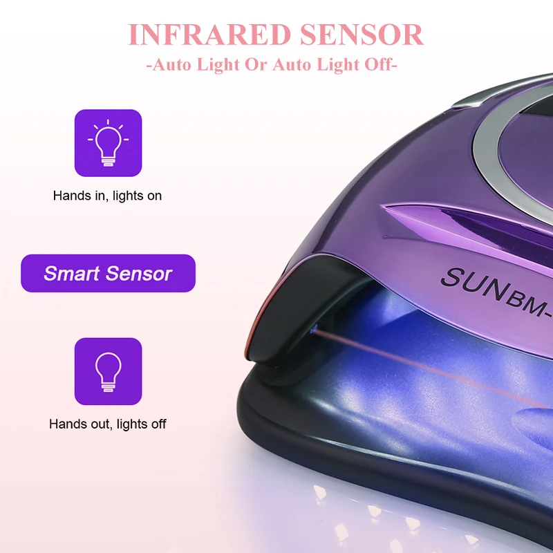 72 المصابيح المهنية مسمار مجفف مصباح مستشعر الأشعة تحت الحمراء LED مصباح مانيكير لعلاج جميع الأشعة فوق البنفسجية هلام طلاء الأظافر مسمار تجفيف أداة الصالون