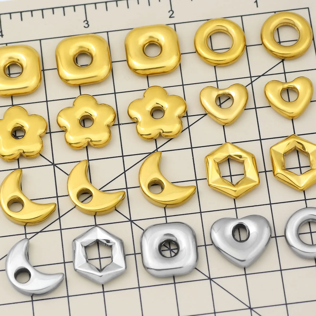 Multi-size multi-style stainless steel gold/steel-colored handmade DIY jewelry-making beads bracelets necklaces accessories view 5