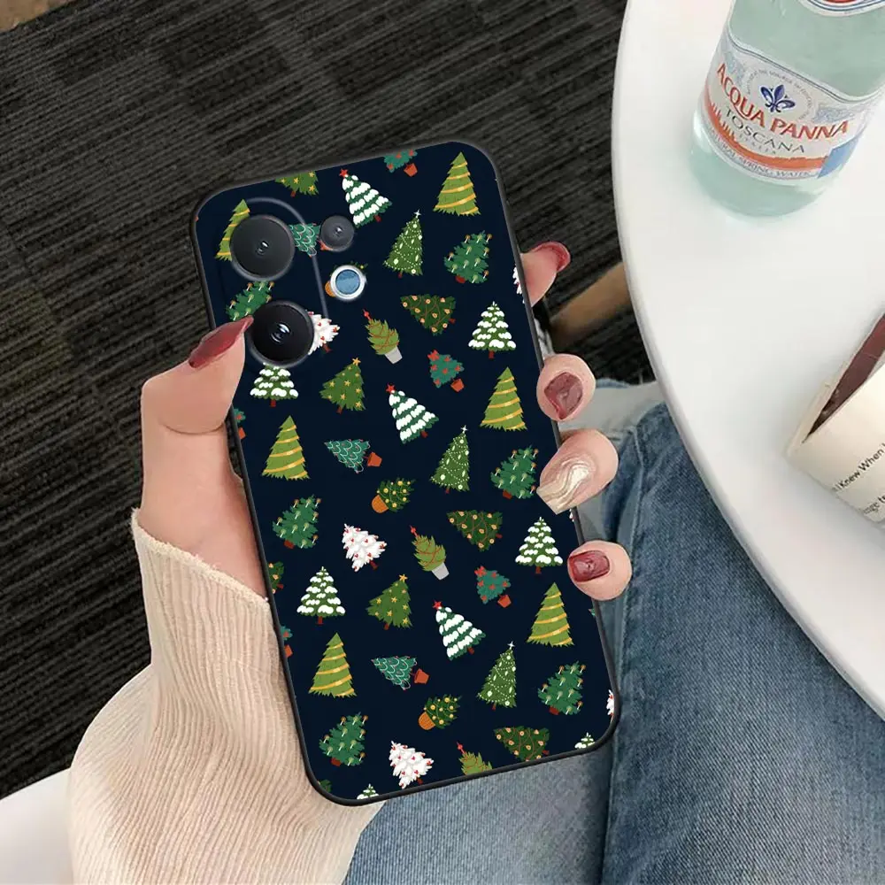 Phone Case For VIVO V70 V60 V50 V40 V20 V21 V23 V23E V25 V25E V27 V27E V29 V29E V30 TPU Case Cover Merry Christmas Santa Hat 5