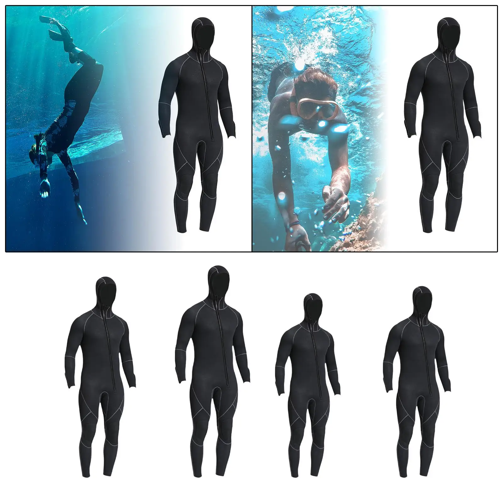 Wetsuit voor heren 5 mm neopreen duiknatpak voor snorkelen onderwatersurfen