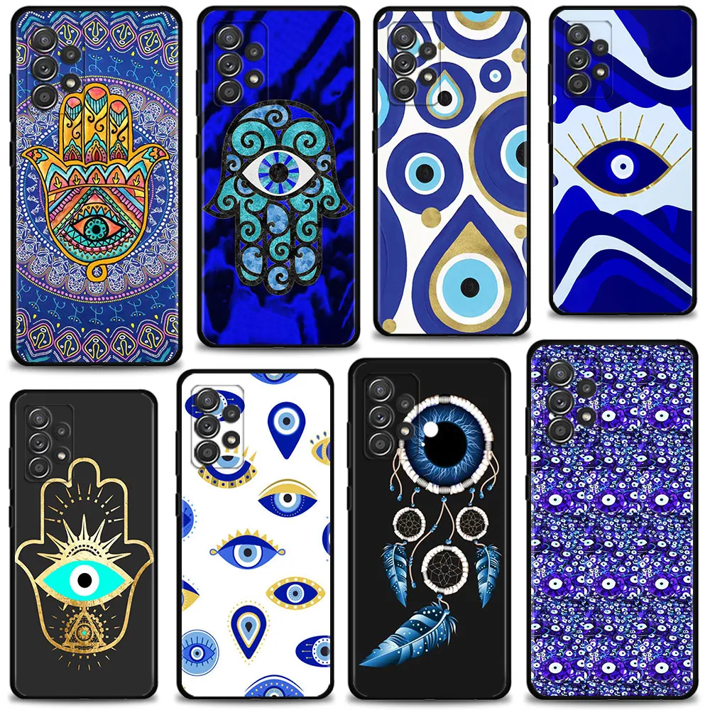 Blue Nazar Boncuğu Evil Eye Case For Samsung Galaxy A12 A52 A51 A13 A32 A21s A71 A31 A02s A30s A53 A72 A11 A73 Celular Funda