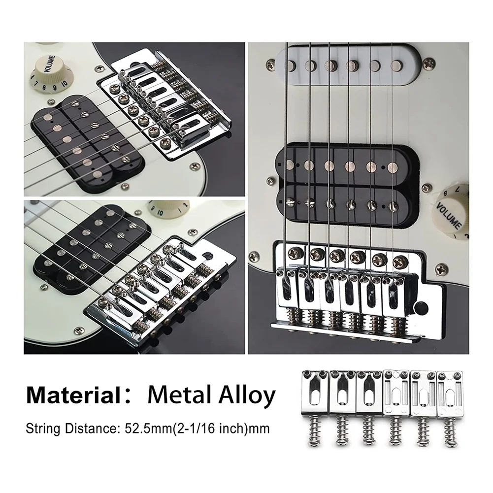 (ABHW) Soportes de puente de trémolo para guitarra de 10.5mm para Fender Stratocaster Strat Telecaster Tele, accesorios para guitarra eléctrica, color plateado